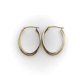 Vintage 14K Gold Two-Toned Gold Oval Hoop Earrings Kirsten's Corner 