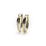 Vintage 14K Gold Two-Toned Gold Oval Hoop Earrings Kirsten's Corner 