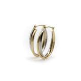 Vintage 14K Gold Two-Toned Gold Oval Hoop Earrings Kirsten's Corner 