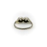 18K Gold Edwardian/Art Deco Two Stone Diamond Ring with Sapphires Ring Kirsten's Corner Jewelry 