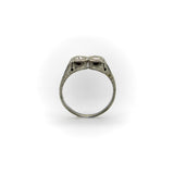 18K Gold Edwardian/Art Deco Two Stone Diamond Ring with Sapphires Ring Kirsten's Corner Jewelry 