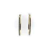 14K Gold Pave Diamond Oval Hoop Earrings Earrings Kirsten's Corner 