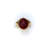 18K Gold Early Victorian Agate Griffin Intaglio Signet Ring Ring Kirsten's Corner 