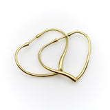 18K Gold Elsa Peretti for Tiffany & Co. Open Heart Hoop Earrings Earrings Kirsten's Corner 