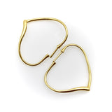 18K Gold Elsa Peretti for Tiffany & Co. Open Heart Hoop Earrings Earrings Kirsten's Corner 