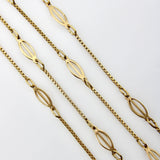 Vintage 18K Gold Fancy Link 31" Italian Station Chain Chain Kirsten's Corner 