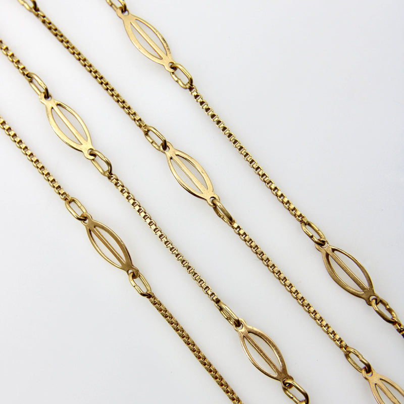 Vintage 18K Gold Fancy Link 31" Italian Station Chain Chain Kirsten's Corner 