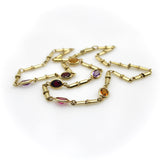 14K Gold Vintage Italian Multi-Gemstone Necklace Chains Kirsten's Corner 