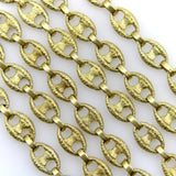 Vintage 18K Gold Textured Mariners Link Italian Chain Chain Kirsten's Corner 
