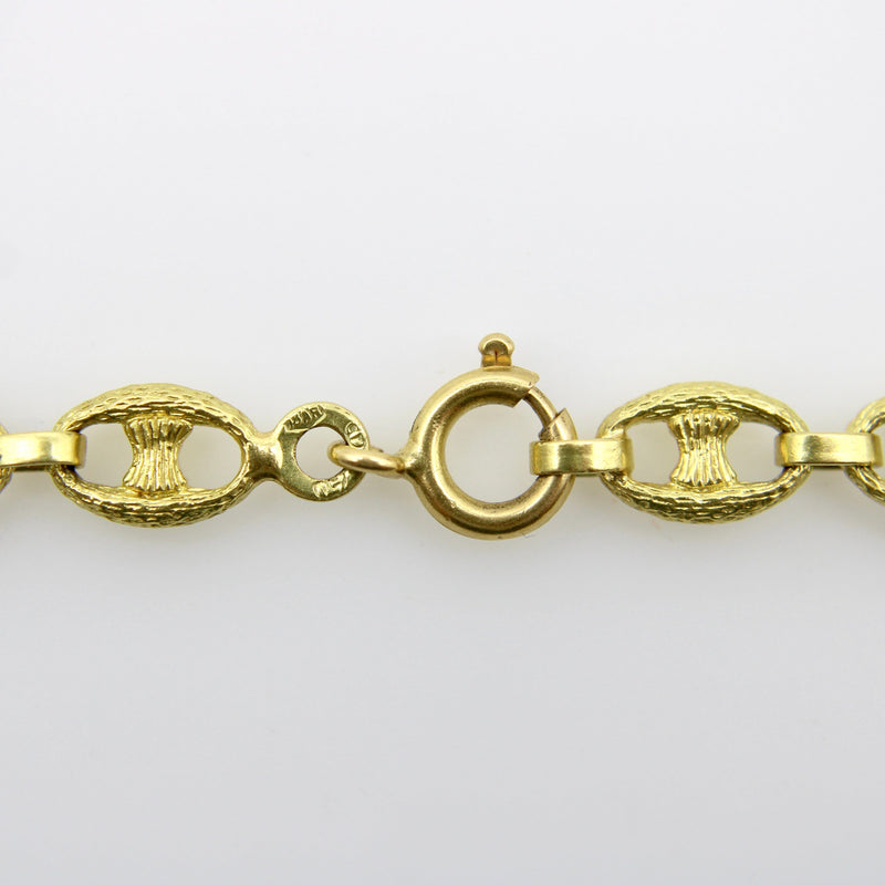 Vintage 18K Gold Textured Mariners Link Italian Chain Chain Kirsten's Corner 