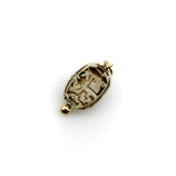 Egyptian Revival Beige Faience Scarab Pendant with 14K Gold Mount pendant, Charm Kirsten's Corner 