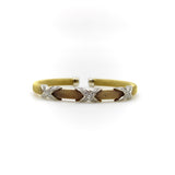 Vintage 14K Gold Woven Cuff Bracelet with Diamond X Details Bracelet Kirsten's Corner 