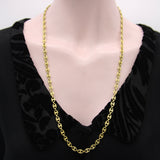Vintage 18K Gold Textured Mariners Link Italian Chain Chain Kirsten's Corner 