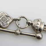 Sterling Silver Victorian Albertina Watch Chain or Bracelet with Heart Chain Kirsten's Corner 