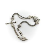 Sterling Silver Victorian Albertina Watch Chain or Bracelet with Heart Chain Kirsten's Corner 