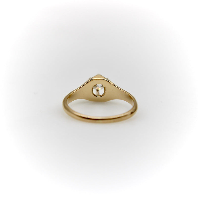 14K Gold Victorian Era Old European Cut Solitaire Ring Ring Kirsten's Corner Jewelry 