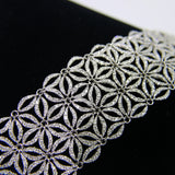 Vintage Italian Micro Diamond Pave Bracelet Woven with Repeating Star Pattern Bracelet Kirsten's Corner 