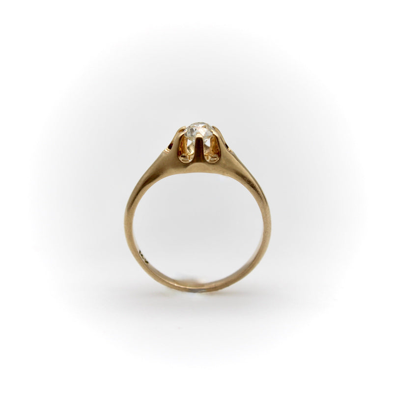 14K Gold Victorian Era Old European Cut Solitaire Ring Ring Kirsten's Corner Jewelry 
