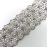 Vintage Italian Micro Diamond Pave Bracelet Woven with Repeating Star Pattern Bracelet Kirsten's Corner 