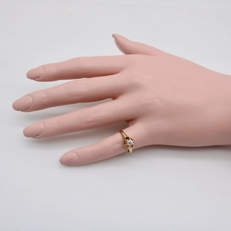 14K Gold Victorian Era Old European Cut Solitaire Ring Ring Kirsten's Corner Jewelry 