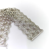 Vintage Italian Micro Diamond Pave Bracelet Woven with Repeating Star Pattern Bracelet Kirsten's Corner 