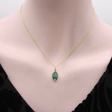 Egyptian Revival Small Turquoise Faience Scarab Pendant with 14K Gold Mount pendant, Charm Kirsten's Corner 