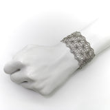 Vintage Italian Micro Diamond Pave Bracelet Woven with Repeating Star Pattern Bracelet Kirsten's Corner 