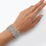 Vintage Italian Micro Diamond Pave Bracelet Woven with Repeating Star Pattern Bracelet Kirsten's Corner 