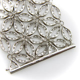 Vintage Italian Micro Diamond Pave Bracelet Woven with Repeating Star Pattern Bracelet Kirsten's Corner 