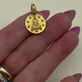 22K Gold Orly Marcel Buddha Pendant with Diamond Flower Bail