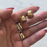 Vintage 9K Gold Geodesic Dome Earrings