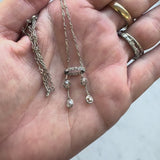 Edwardian Platinum Old Mine Cut Diamond Negligee Necklace