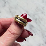 Vintage French 18k Gold Cannel Set Sapphire Ring by MC Paris