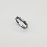 Mid-Century Modern Platinum Diamond Baguette Ring/ Band