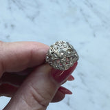 Art Deco 14K White Gold Order of the Eastern Star Diamond Ring