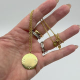 18K Gold Tibetan Mirror Pendant with Diamond and Chain by Me & Ro