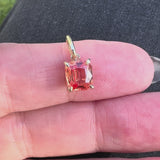 14K Gold Orange Sapphire Pendant