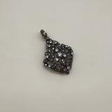 Late Victorian Sterling Silver and 12K Gold Diamond Pendant Brooch