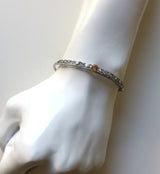 Edwardian Yellow Sapphire and Diamond Filigree Bracelet in Platinum