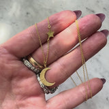 18K Gold Me & Ro Paisley Moon and Star Necklace