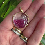 14K Gold Victorian Ruby-Filled Shaker Locket