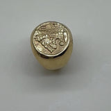 Vintage 14K Gold Lion-Headed Coin Signet Ring