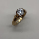 Victorian 14K Gold 1 Carat Old Mine Cut Engagement Ring