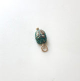 Egyptian Revival Faience Turquoise and Brown Scarab Pendant with 14K Gold Mount