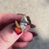 18K Gold 2.6 Carat Marquise Diamond Ring by Lawrence Martin Kling