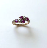 14K Gold Victorian Era Ruby and Pearl Bypass Ring