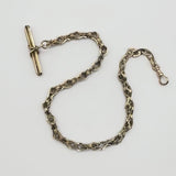 Victorian 14K Gold Watch Chain with T-Bar and Dog Clip