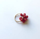 18K Gold Vintage Coral Berry Cluster Ring