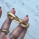 14K Gold Zelman & Friedman Vintage Textured Elongated Link Bracelet