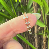 Contemporary 14K Gold Graduated Diamond Earrings